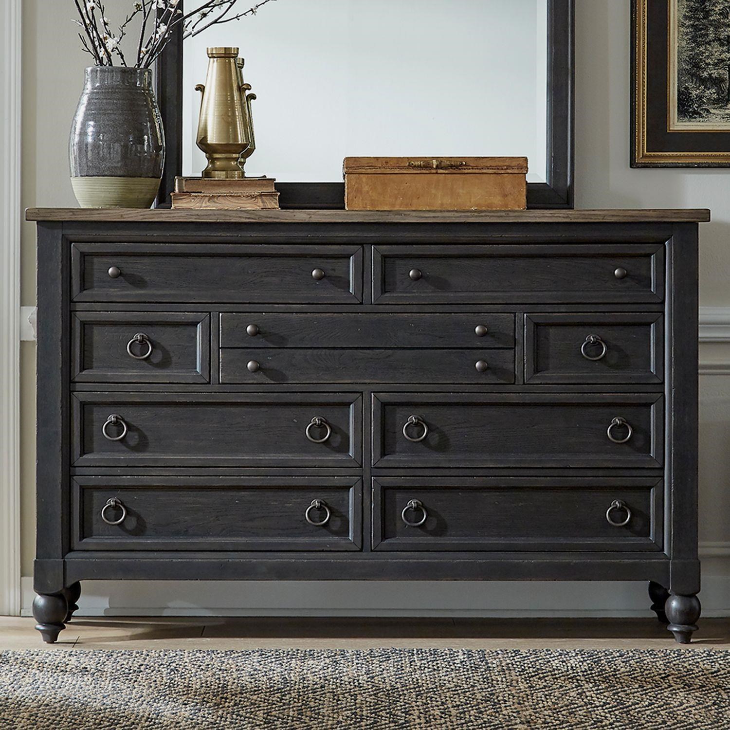 Black 9 drawer dresser sale